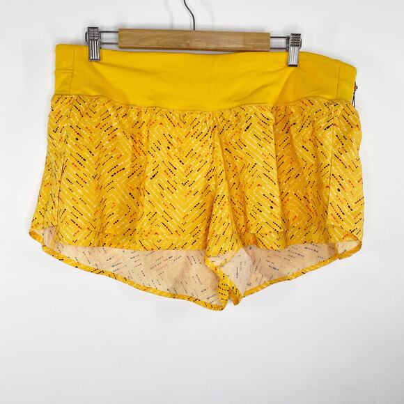 CALIA Yellow Orange Printed Kick It Up Shorts Activewear Running Womens Size XL - Picture 1 of 8